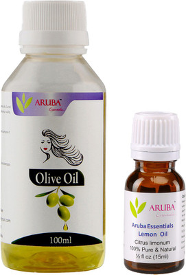 Aruba Essentials Olive & Lemon Herbal Hair Oil (100ml + 15ml)(Set of 2)