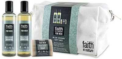 Faith In Nature Blue Cedar Gift Set For Men(Set of 3)