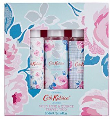 Cath Kidston Wild Rose And Quince Body Lotion/Shower Gel/Shampoo Travel Trio Set(Set of 3)