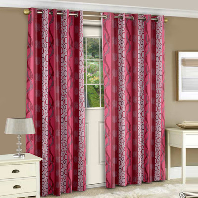 

Story@Home 215 cm (7 ft) Polyester Door Curtain (Pack Of 2)(Printed, Red)