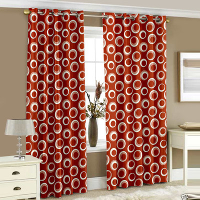 59% OFF on Story@home 152 cm (5 ft) Polyester Window Curtain (Pack Of 2)(Geometric, Multicolor2)