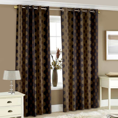 

Story@Home 152 cm (5 ft) Polyester Window Curtain (Pack Of 2)(Geometric, Grey)