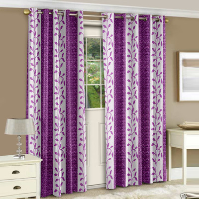 

Story@Home 215 cm (7 ft) Polyester Door Curtain (Pack Of 2)(Floral, Brown)
