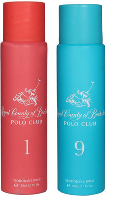 

Royal County of Berkshire Polo Club RCBPC Deo No-1 & 9 Deodorant Spray - For Women(300 ml, Pack of 2)