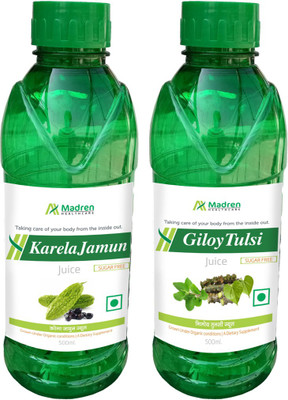 

Madren Healthcare Karela Jamun Juice & Giloy Tulsi Juice(2 x 500 ml)