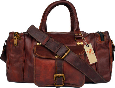 

Pranjals House genuine leather duffel cum overnite gym bag Travel Duffel Bag(Brown)