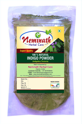 

Neminath Herbal Care Indigo Leaves (Indigofera Tinctoria) Powder As Hair Colorant Naturally (100 Grams)(100 g)