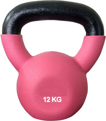 

KAKSS 100 % Top-Quality Cast Iron With Neoprene Coated Kettle Bell Pink Kettlebell(12 kg)