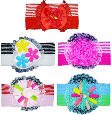 

Netboys Crochet Cutwork Flower Baby Headband ( Red, Blue, Baby Pink, White, Pink ) 5 Pcs Set Head Band(Multicolor)