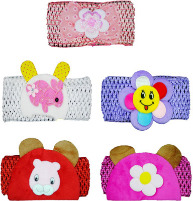 

Netboys Crochet Cutwork Flower Baby Headband ( Red, Purple, Peach, White, Pink ) 5 Pcs Set Head Band(Multicolor)