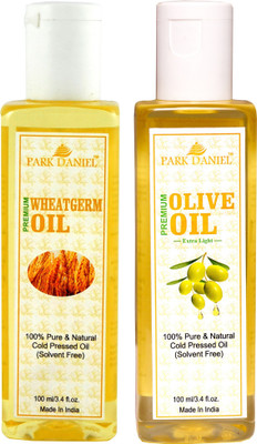 Park Daniel Organic Wheatgerm oil and Olive oil combo pack of 2 bottles of 100 ml(200 ml) Hair Oil(200 ml)