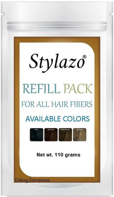 

stylazo Hair Building Fibers Refill Pack (Hair Loss Concealer) For All Fibres,110 gram,Natural Black Color(110 g)