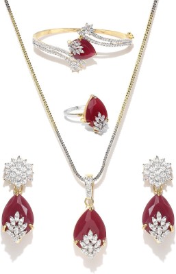 YouBella Alloy Gold, Red Jewellery Set(Pack of 1)