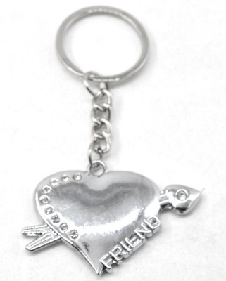 faynci Friend Printed Arrow Heart with Diamond High Quality Stainless Steel Key Chain for Gifting for Valentine Day/Birthday/Friendship Day Key Chain