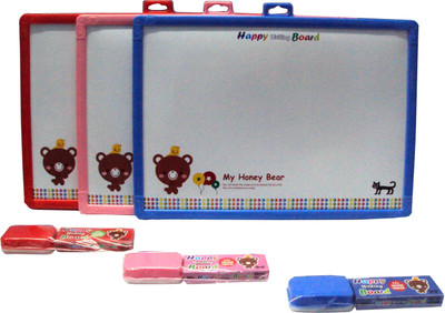

Parteet Combo Pack of 3 Big Two in One Slate with White & Black Board for Kids(Multicolor)
