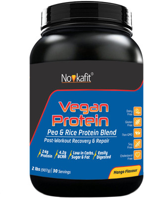 

Novkafit Vegan Protein, Pea & Rice Protein Isolate (100% Plant-Based) Plant-Based Protein(907 g, Mango)