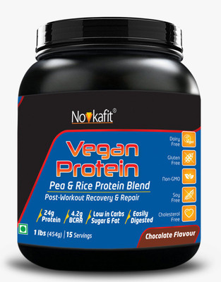 

Novkafit Vegan Protein, Pea & Rice Protein Isolate (100% Plant-Based) Plant-Based Protein(454 g, Chocolate)