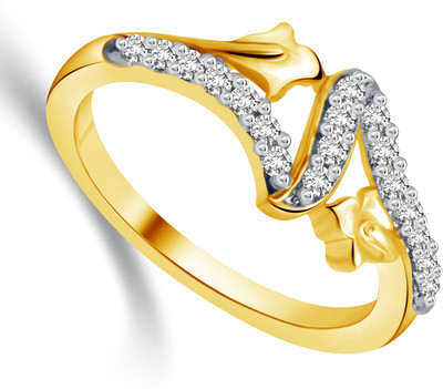 

Gk Jewellers Beautiful-Promise Ring Alloy Cubic Zirconia 18K Yellow Gold Plated Ring