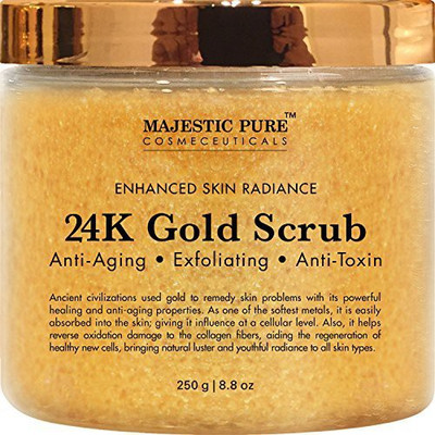 

Majestic Pure K Gold Scrub Body & Facial Scrub Ancient Anti Aging Face And Body Scrub Formula Helps Bringing Youthful Radiance Scrub(260.25 ml)