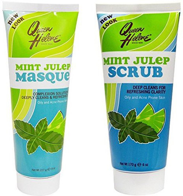 

Queen Helene Mint Julep Masque And Natural Face Scrub Bundle With Kaolin Clay Bentonite Clay Walnut Shell Powder And Coconut Oil Scrub(236.59 ml)