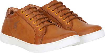 

Kraasa Textured Sneakers For Men(Tan
