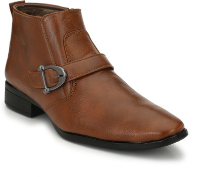 EEGO ITALY Stylish And Elegant Ankle Length Boots For Men(Tan , 8)