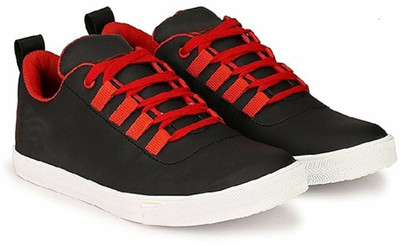 

ADISO Black stylish men Sneakers For Men(Black, Red