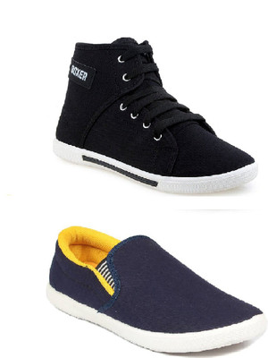 

STYLIVO Combo Pack Of Sneaker & Loafer For Men's Casuals For Men(Multicolor, Black+yellow