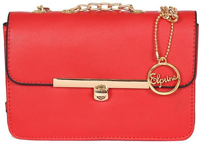 

Elprine Women Evening/Party Red PU Sling Bag