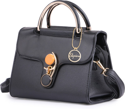 

Elprine Women Casual Black PU Sling Bag