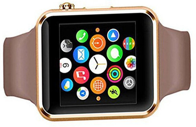 

ALONZO Bluetooth Smart Gold Smartwatch(Brown Strap Free Size)