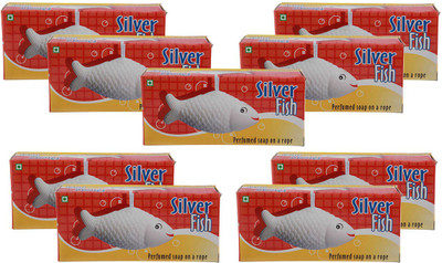 

Anuspa Silver Fish A Soap on a Rope 100 gm each. set of 9(900 g, Pack of 9)
