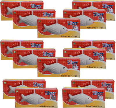 

Anuspa Silver Fish A Soap on a Rope 100 gm each. set of 14(1400 g, Pack of 14)