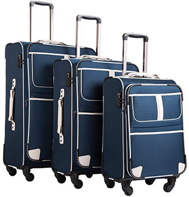 

Coolife Solid Soft Body Expandable Check-in Luggage -  inch(Blue