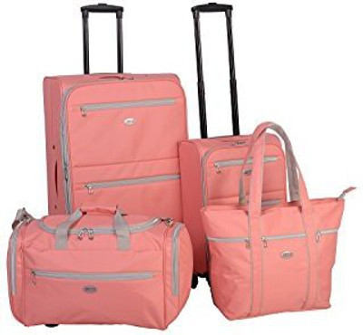 

American Flyer Solid Soft Body Expandable Check-in Luggage -  inch(Pink