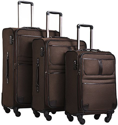 

Coolife Solid Soft Body Expandable Check-in Luggage -  inch(Brown