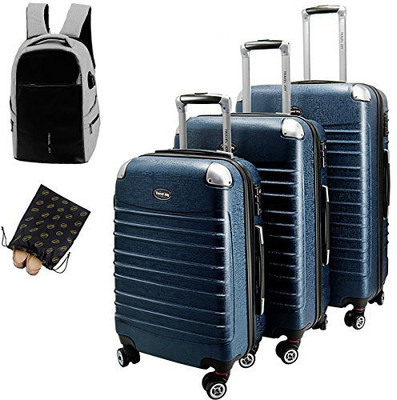 

Travel Joy Solid Hard Body Expandable Check-in Luggage -  inch(Blue