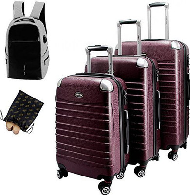 

Travel Joy Solid Hard Body Expandable Check-in Luggage -  inch(Maroon