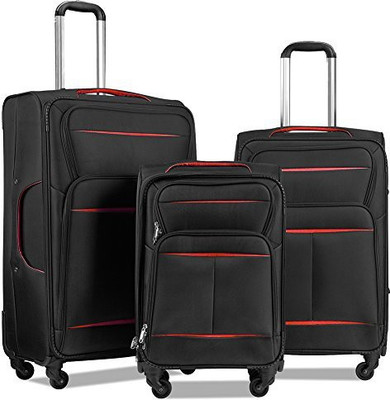 

Lemoone Solid Soft Body Expandable Check-in Luggage -  inch(Black