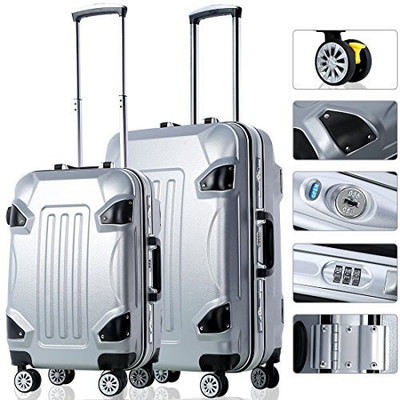 

Prettyqueen Solid Hard Body Expandable Check-in Luggage -  inch(Grey