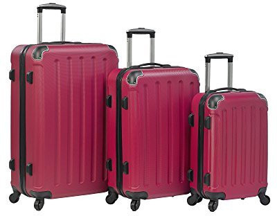 

Dejuno Solid Hard Body Expandable Check-in Luggage -  inch(Red