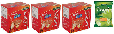 

Lemor Premix Peach Tea Pack of 3 x 10 with 100gm PeeoG Iced Tea Bags Box(30 Bags)