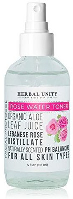 

Herbal Unity Organic Rose Water Face Toner All Natural Formula No Alcohol With Aloe Vera Witch Hazel Clear & Tighten Pores Gentle Facial Mist Moisturizer(100 ml)
