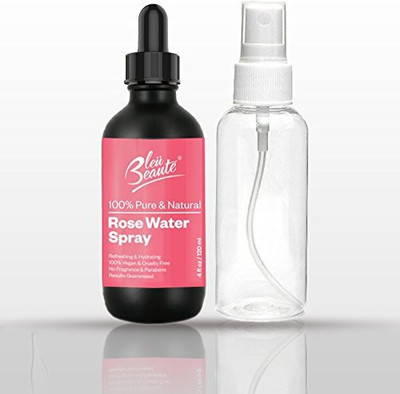 

Bleu Beaute Rose Water By Bleu Beaut� 100% Pure Facial Toner With A Tender Floral Scent With A Separate Non Breakable Sprayer(118.3 ml)