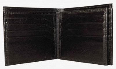 Aarmish Men Black Genuine Leather Wallet(8 Card Slots)