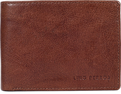 Lino Perros Men Tan Genuine Leather Wallet(12 Card Slots)