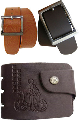 Peacock Mundkar Wallet, Belt Combo(Tan)