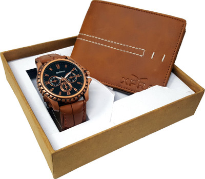

Xpra Analog Watch Combo(Tan, Brown)