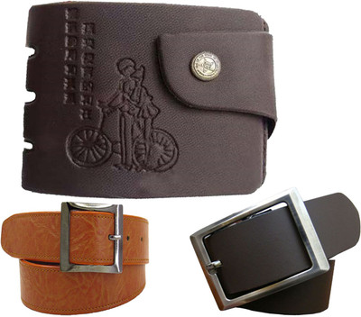 

Peacock Mundkar Wallet, Belt Combo(Tan)