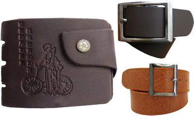 

Peacock Mundkar Wallet, Belt Combo(Tan)